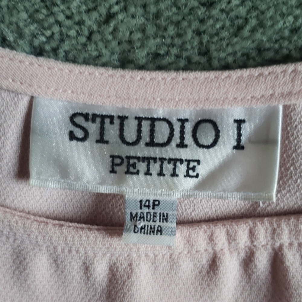 Studio I Petite Sz 14P blush pink tank top - Picture 2 of 7